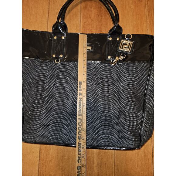 Versace Perfume Large Tote Bag Black Patent Trim - Picture 15 of 16
